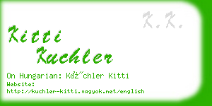 kitti kuchler business card